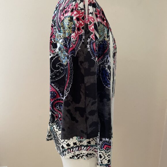 Mushka by Sienna Rose Open Front Cardigan Sz M Semi Sheer Artsy Hippie Festival - Picture 5 of 10